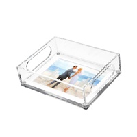 Plateaux en acrylique transparent avec inserts Plateau pour photos photo en acrylique lucite en plexiglas transparent personnalisé Plateau en acrylique avec fond magnétique
