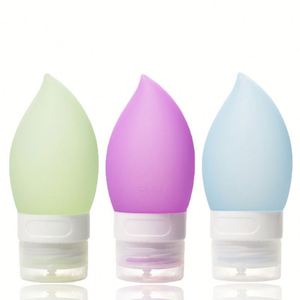 Water-drop Shape Leak Proof Silicone Squeeze Bottle 60ml Toiletry Travel Shampoo Container Cosmetic Packaging Refillable Bottles - Product Image 1