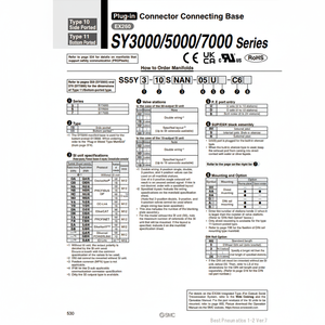 Colector de neumáticos SMC Pneumatics, piezas neumáticas de SS5Y3-10SDA-18B-C4 - Product Image 1