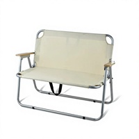 Chaise de camping pliante moderne et confortable en aluminium pour la randonnée, la plage et le jardin, capacité 150 kg, pour 1 à 2 personnes, grand espace