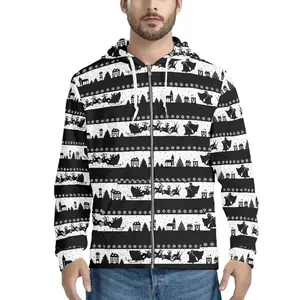 Men's Custom Exclusive For Christmas Drop Shoulder Hoodies Zip Up Hooded Sweatshirt Oversize Thin Men Hoodie Spring Autumn Coats