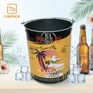 Seau à glace en métal réutilisable de grande capacité, imprimé sur mesure, avec poignée, pour bar et fêtes - Product Image 3