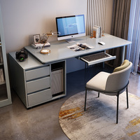 Escritorio de Computadora Moderno para Oficina en Casa, en Oferta, Duradero, de Madera Sólida, Mesa de Estudio Grande para Juegos de Computadora con Cajón y Gabinete de Almacenamiento