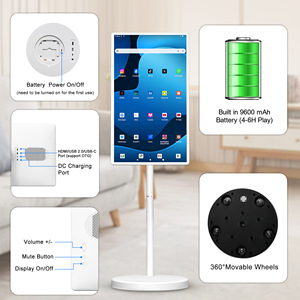 Tương tác 32 inch màn hình cảm ứng màn hình điều khiển từ xa màn hình lớn máy tính bảng <span class=keywords><strong>Android</strong></span> 15 di chuyển xoay di động TV hiển thị - Product Image 5