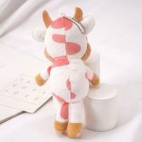 Porte-clés en peluche vache mignon et moelleux de 15 cm, breloque pour sac à dos et sac à main