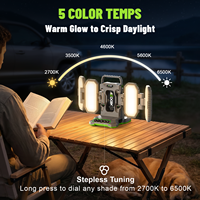 Lampe de travail LED sans fil pour éclairage pliable à 4 panneaux et 5 faces, étanche IPX4, base magnétique, 10000 lm, réparation automobile