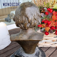 Wondecor personnalisé grande pièce d'art statue de demi-corps masculin en bronze