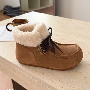 Bottes thermiques pour femmes en vente directe d'usine, bottes doublées de fourrure, bottes à la cheville tendance pour femmes - Product Image 6