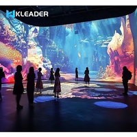 Salle de projection immersive 3D avec système de cartographie interactive, projecteur holographique pour affichage mural 360° et affichage en grotte 5D