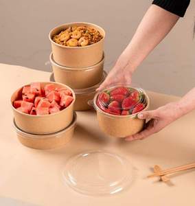 9oz Kraft Paper Soup Bowl Water Proof Disposable Food <b>Container</b> for <b>Takeaway</b> Fast Food Delivering and Restaurant Use - Product Image 5