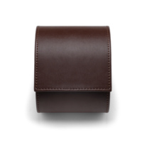 Étui de voyage pour montre en cuir PU marron de haute qualité, boîte à montre individuelle avec doublure en daim et fermeture à bouton-pression, idéal comme cadeau pour hommes d'affaires