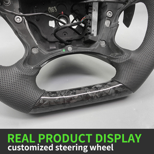 พวงมาลัยกีฬาหุ้มหนังคาร์บอนไฟเบอร์แบบกำหนดเองสำหรับรถยนต์เมอร์เซเดสเบนซ์ W211 E550 E350 E320 <span class=keywords><strong>E55</strong></span> E63 <span class=keywords><strong>AMG</strong></span> อุปกรณ์ตกแต่งภายในรถยนต์ - Product Image 4