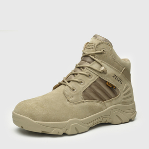 Nouvelles bottes de travail pour hommes montantes d'hiver Anti-Smash Anti-crevaison Protection du travail en acier Baotou avec tige en cuir - Product Image 1