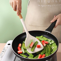Manjia personnalisé Logo haute qualité antiadhésif blanc Silicone cuisine ustensiles de cuisine outils résistant à la chaleur spatule cuillère ensemble