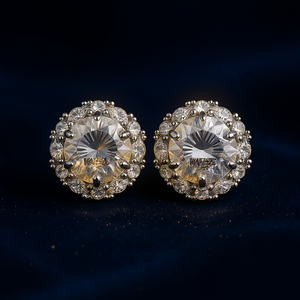 Orecchini di Diamanti Watekz in Oro Bianco, Taglio Brillante Rotondo, Colore D, Diamante Naturale, Stile Classico, Gioielli da Fidanzamento per Donne - Product Image 2