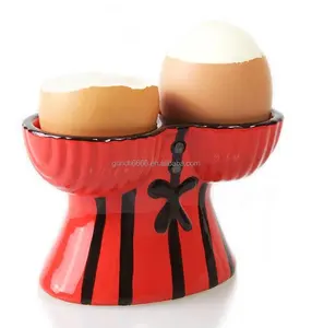 도자기 코르셋 더블 계란 컵 세라믹 더블 계란 홀더