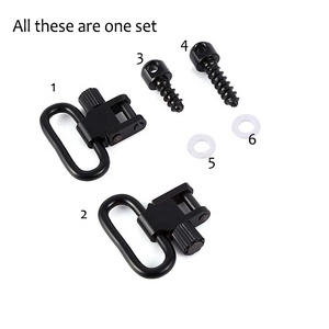 6PCS 1 inch Matt Đen nhôm săn bắn công cụ phụ kiện đẩy dưới đinh tán cơ sở với trắng miếng đệm Phạm vi núi Sling xoay vít - Product Image 2