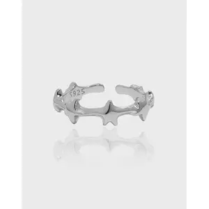 S925 gümüş tasarım minimalist düzensiz pentagram açık halka kadınlar için sevgililer günü ve anneler günü hediyeleri