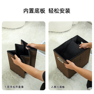 Custom <b>Storage</b> <b>Stool</b> With Lid Foldable Home Ottoman For Clothes Toys 3kg Mdf Material X-6 - Product Image 3