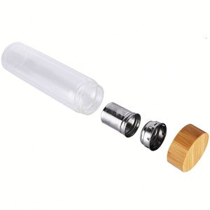 แก้วสองชั้นฝาไม้ไผ่ใส พิมพ์โลโก้ตามสั่ง ขายส่ง - Product Image 5