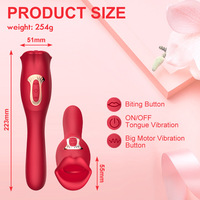 Doppel köpfiger Klitoris zungen vibrator für Frauen mit 10 Modi Biss-und G-Punkt-Stimulator, der Sexspielzeug-Dildo-Mastur bator für Erwachsene leckt