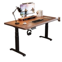 Escritorio Eléctrico Elevable de Madera Maciza Yazhi para Hogar, Estudio, Juegos de Computadora y Oficina, Estación de Trabajo Ajustable con Ruedas