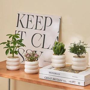 Pot de fleurs en céramique OEM, motif pneu, couleur Morandi, pour plantes Phalaenopsis, petit pot d'<span class=keywords><strong>intérieur</strong></span> pas cher pour plantes succulentes - Product Image 2