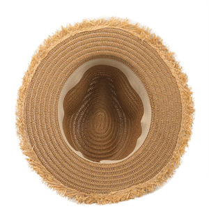 Ventes directes du fabricant Mode d'été de haute qualité Design personnalisé Version coréenne du chapeau de <span class=keywords><strong>paille</strong></span> Panama doux pour les vacances à la plage - Product Image 6