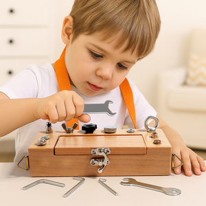Juego de Herramientas de Ensamblaje de Tornillos y Tuercas Montessori de Madera, Kit de Juguetes Educativos de Motricidad Fina para Niños - Product Image 2