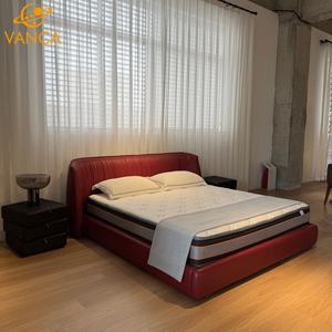 Lusso stile moderno morbido King Size telaio del letto di alta qualità in pelle con fondina doppia ninfa letto Deluxe principessa camera da letto - Product Image 2