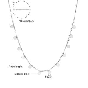 Collar de Lujo de Acero Inoxidable con Baño de Oro de 18k, Forma Redonda, Cadena Dorada para Fiesta - Product Image 3