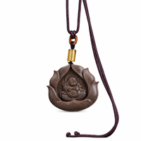 Collier d'encens au Borneol fait main, Bouddha Rieur, Cœur de Lotus, à base de plantes naturelles, OEM, Marque Privée, Amulette porte-bonheur spirituelle Zen