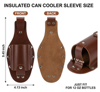 Porte-canette vintage en cuir PU avec passant de ceinture, support portable pour canettes de bière, soda et boissons, idéal pour le camping en extérieur, avec logo personnalisé