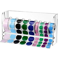 Transparante acryl stickerdispenser, multi-rol labelhouder met scheidingsbladen, bureau-organizer voor kantoor, thuis en verpakkingsstations