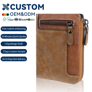 <span class=keywords><strong>Portafoglio</strong></span> Verticale Retrò in Pelle Personalizzato per <span class=keywords><strong>Uomo</strong></span>, Porta Carte Sottile in Pelle PU con Tasca Portamonete con Cerniera - Product Image 1