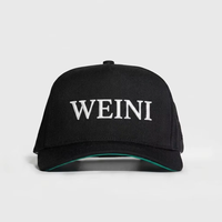 Op maat gemaakte gestructureerde zwarte 3D-borduurwerk vintage formele 6-delige 100% katoenen snapback petten