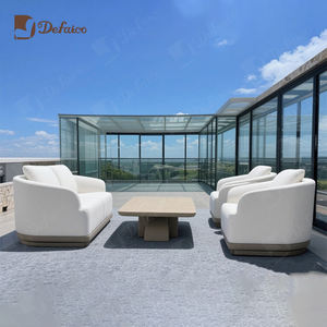 أثاث فاخر خارجي من خشب الساج مع غطاء ناعم مقاوم للماء-طقم فيلا لحديقة الفندق ، - Product Image 1