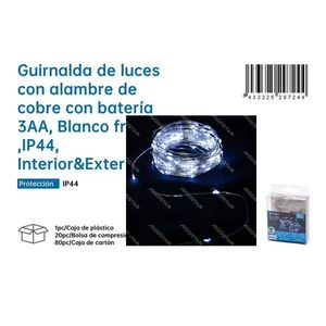 ไฟ LED สายทองแดง 10 ม. ใช้แบตเตอรี่ 3AA สำหรับตกแต่งภายในและภายนอกอาคาร IP44 - Product Image 4