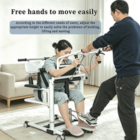 Lève-personne hydraulique pliable blanc portable, dispositif médical pratique pour le transfert de patients