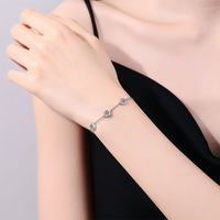 Bracelet Lixin S925 en argent sterling pour femme, élégant, perlé, plaqué rhodium, classique, avec moissanite couleur D 90 points, serti griffe