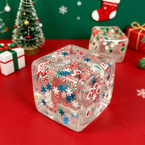 [Édition Limitée Noël] Jouet musical anti-stress en forme de cube de glace au maltose, cadeau de Noël carré à pincer, vente en gros 2023, design personnalisable - Product Image 1
