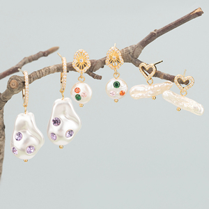 MD95 18K oro rodiato rame zircone accessori per gioielli fatti a mano fai da te orecchini 6 pz/lotto metallo risultati Charm Making - Product Image 3