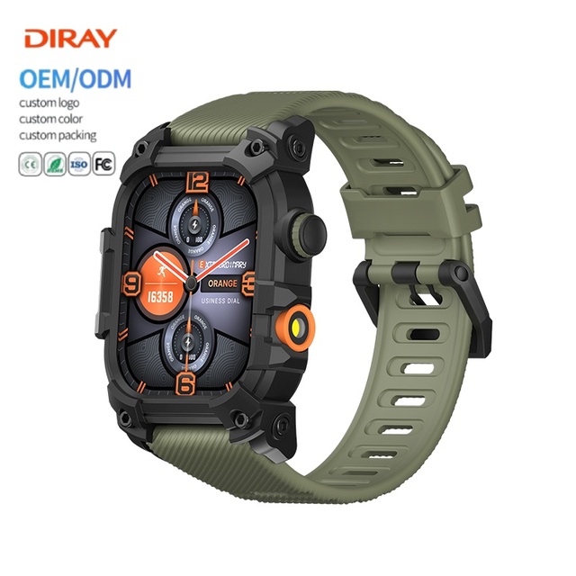S6 Outdoor Best Quality Smart Watch Men 2.01" IPS HD BT Calling IP68 Waterproof LED Flashlight 100+ Sports Heart Rate CE FCC