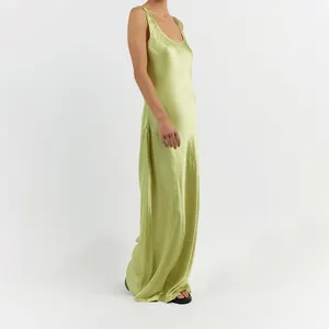 Модные платья с V-образным вырезом и коротким рукавом, Дизайнерские летние льняные Макси-2024, повседневные женские платья на заказ