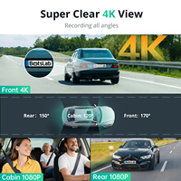 Cámara para Auto Botslab 3CH 4K con Pantalla Táctil de 3.18'', Lente Dual, Grabación en Bucle, Visión Nocturna, GPS, WiFi 5.8GHz, Control por Aplicación, Sensor G