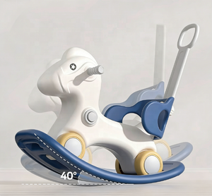Cheval à bascule en bois Feelbaby pour enfants de 1 à 5 ans, jouet à chevaucher à double usage pour bébés et tout-petits - Product Image 4