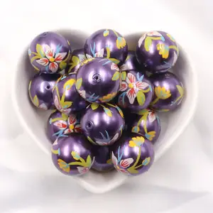 stock for sale 18mm hand painted glass beads for jewelry making from factory direct price beads