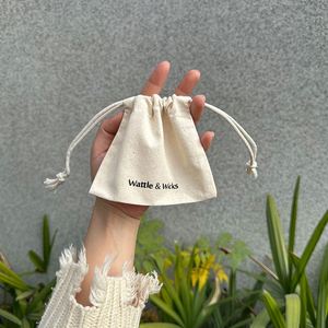 High Quality Custom Logo Portable Reusable Printed Gift Canvas Cotton Double String Dust <b>Drawstring</b> Bag <b>Pouch</b> - Product Image 3