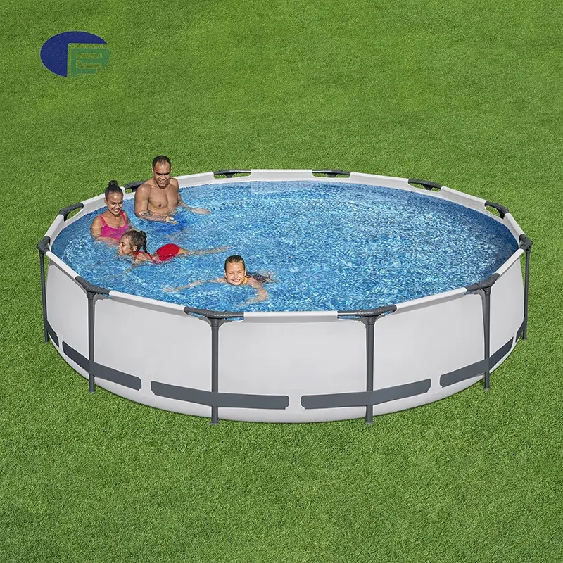 Kolay montaj 56406 yuvarlak yer üstü havuz PVC malzeme çelik yapı iskeletli yüzme havuzu 3.05m x 0.76m