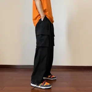 Benutzer definierte grüne Loose Fit Utility-Taschen Casual Streetwear Baggy Twill Cargo Pants für Männer Pantalon Cargo